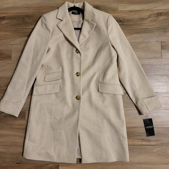 Ralph Lauren Women's Natural Wool Blend Reefer Coat Size 8 - Picture 3 of 9
